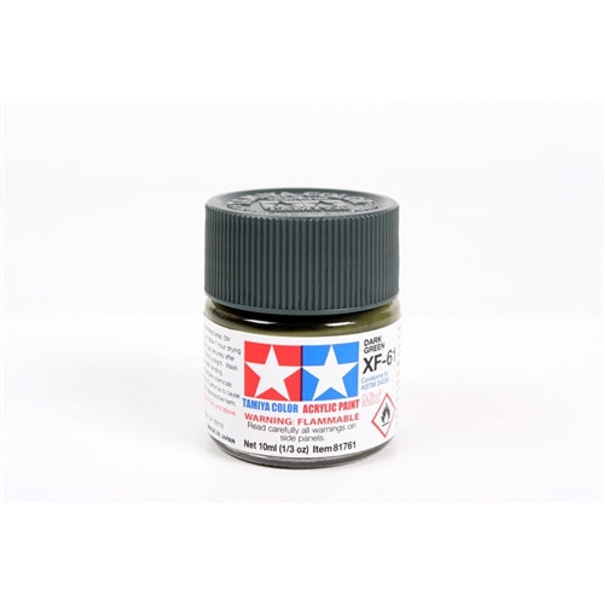 Tamiya Acrylic XF-61 Flat Dark Green Mini Bottle 10mL (1/3 oz)