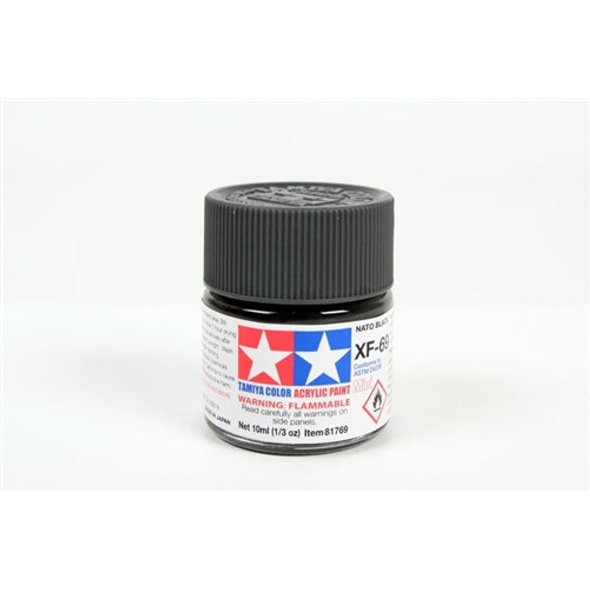 Tamiya Acrylic XF-69 Flat NATO Black Mini Bottle 10mL (1/3oz)