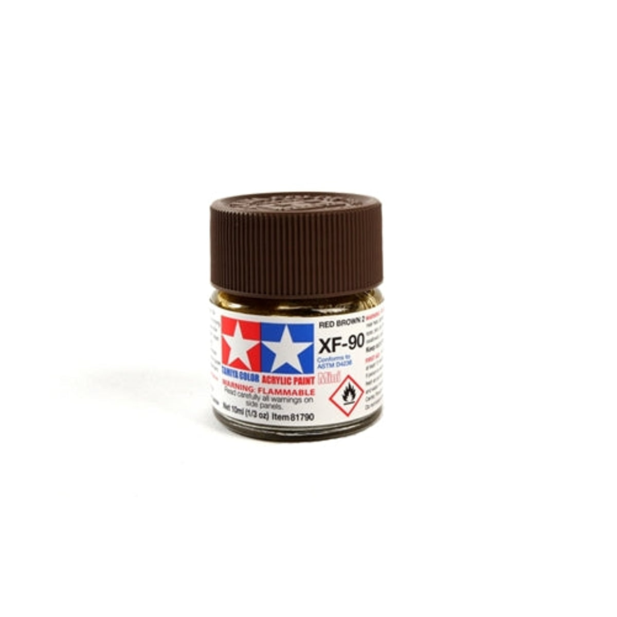 Tamiya Acrylic XF-90 Flat Red Brown 2 Mini Bottle 10mL (1/3oz)