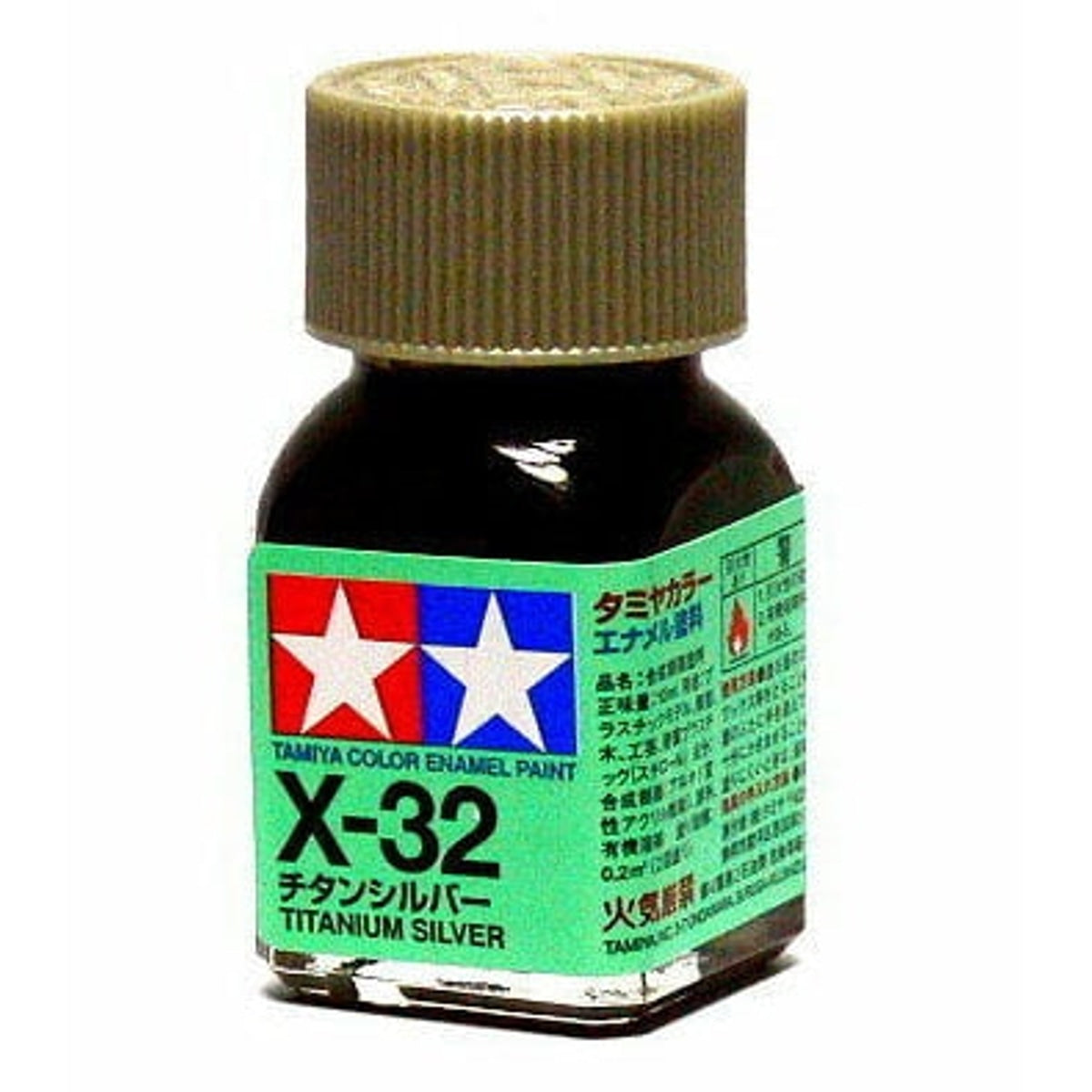 Tamiya Enamel EX-32 Titanium Silver Mini Bottle 10mL (1/3oz)