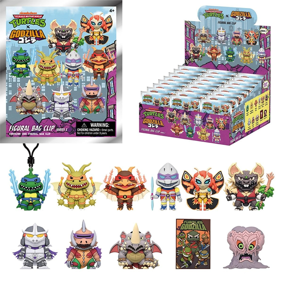 Teenage Mutant Ninja Turtles x Godzilla Mystery 3D Foam Bag Clip