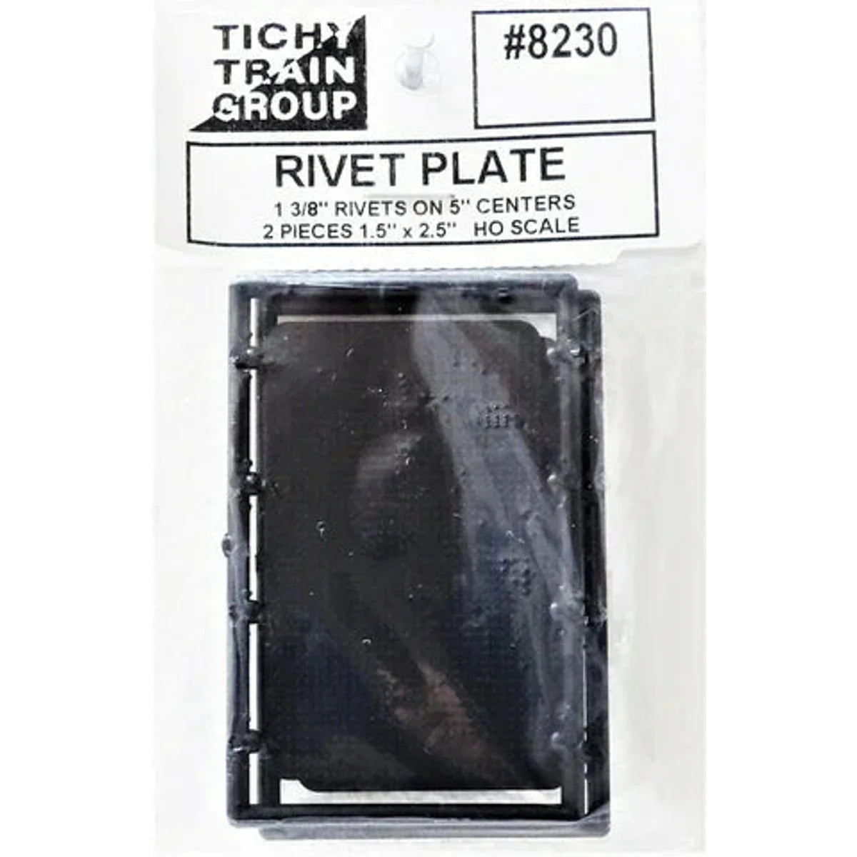 Tichy Train Group #8230 HO Rivet Plate Unpainted 1-1/2 x 2-1/2" (3.8 x 6.4cm) Pkg of 2 NIB