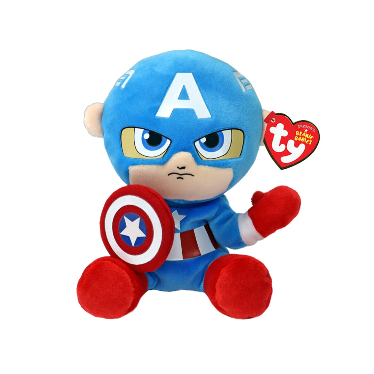 Ty Marvel Captain America Floppy Plush 8"