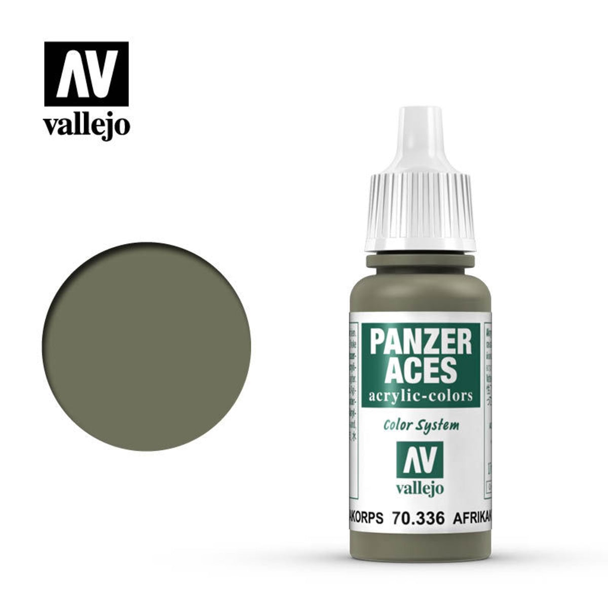 Vallejo 70336 Panzer Aces Afrikakorps Tank Crew Acrylic Paint 17mL NIB