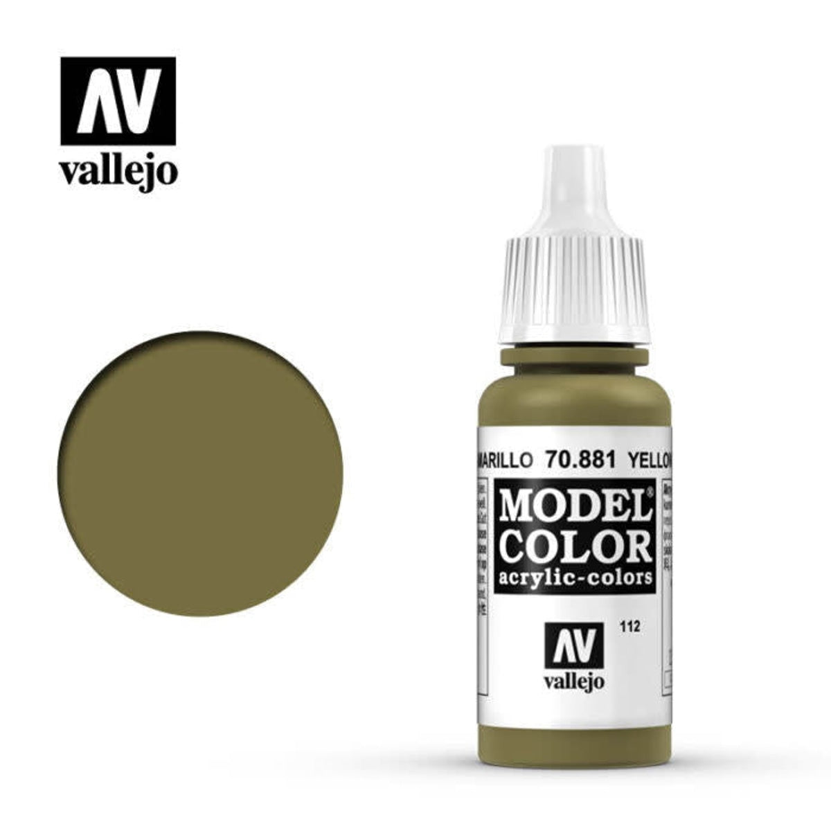 Vallejo 70881 Model Color Yellow Green Acrylic Paint 17mL NIB