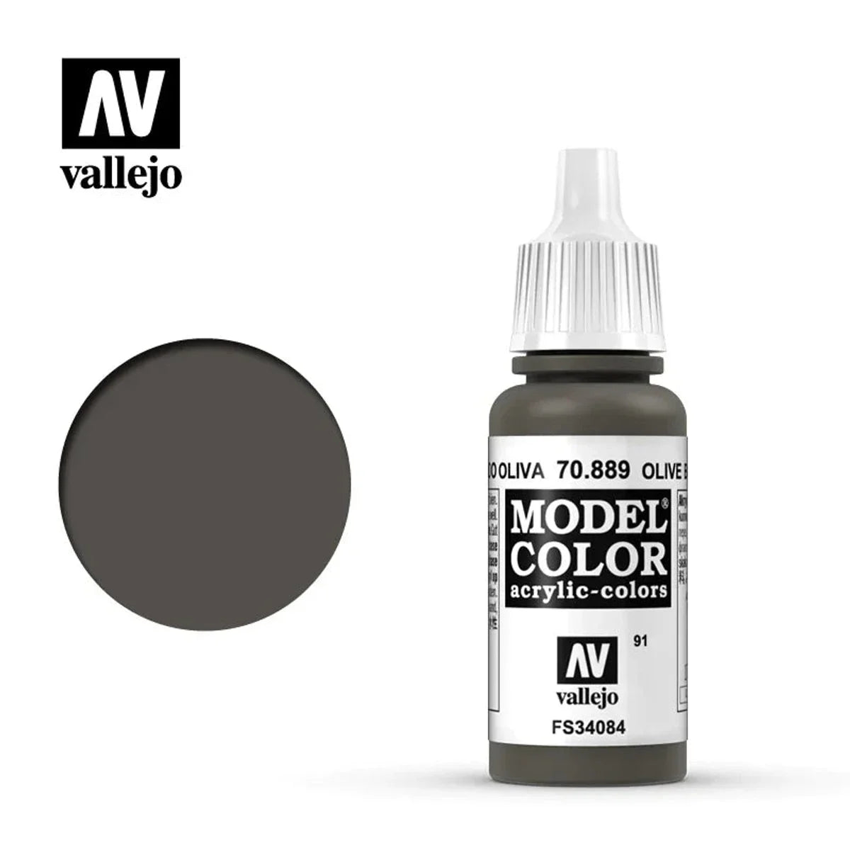 Vallejo 70889 Model Color Olive Brown Acrylic Paint 17mL NIB