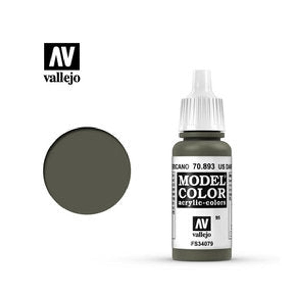 Vallejo 70893 Model Color US Dark Green Acrylic Paint 17mL NIB