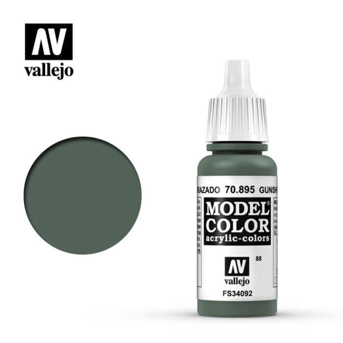 Vallejo 70895 Model Color Gunship Green Acrylic Paint 17mL NIB