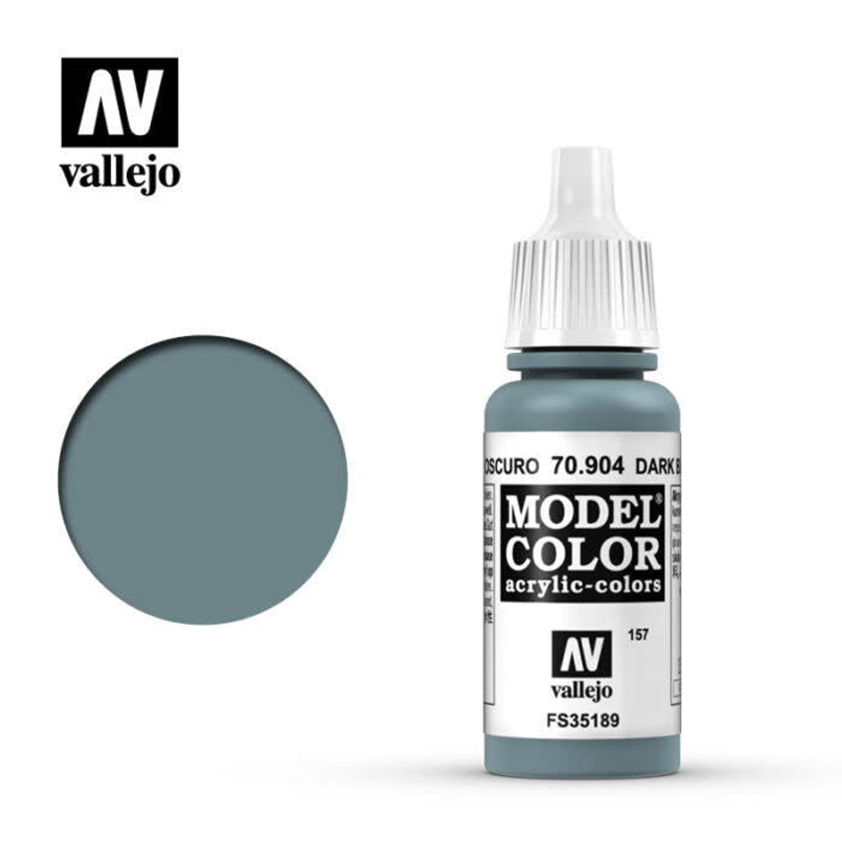 Vallejo 70904 Model Color Dark Blue Grey Paint 17mL NIB