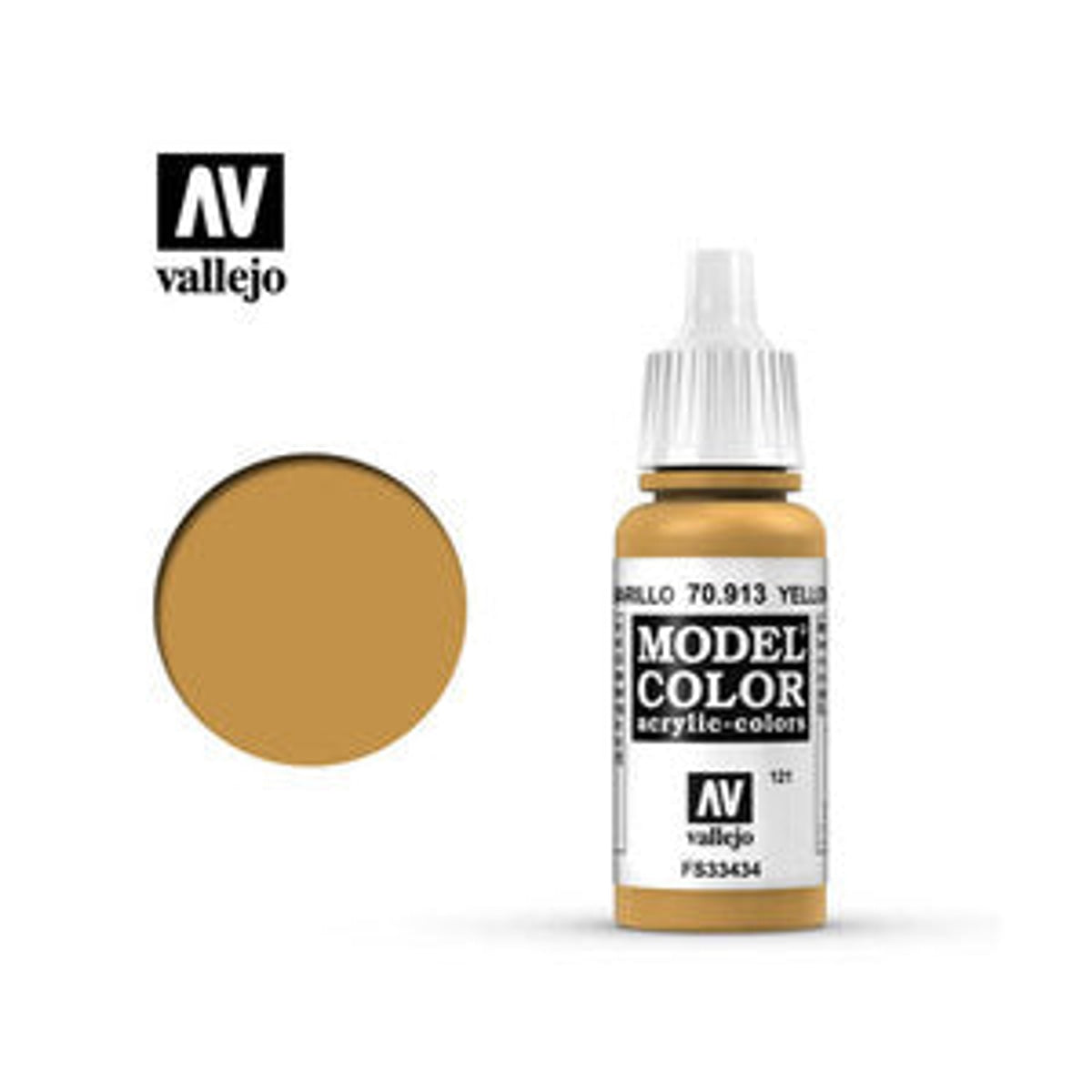 Vallejo 70913 Model Color Yellow Ochre Paint 17mL NIB
