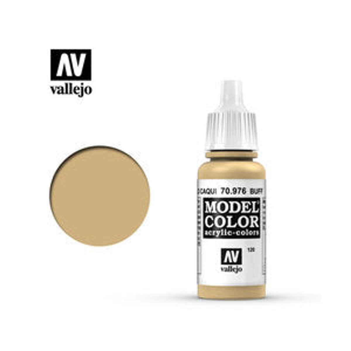 Vallejo 70976 Model Color Buff Acrylic Paint 17mL NIB