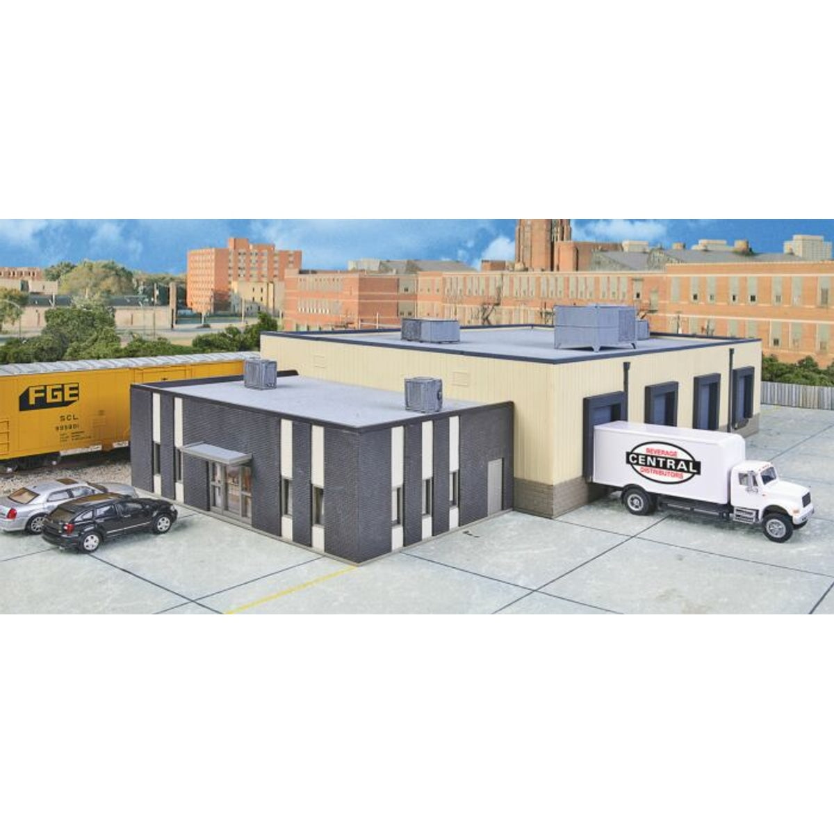 Walthers Cornerstone 933-4042 HO Central Beverage Distributors w/Office Annex KIT NIB