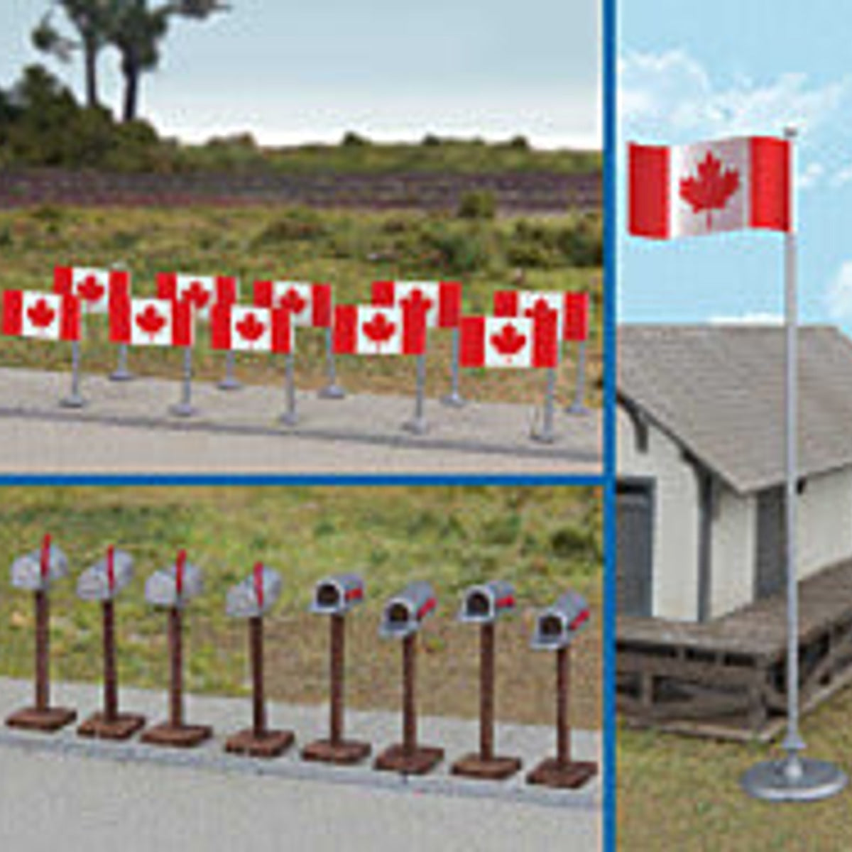 Walthers SceneMaster Flags (11) and Mailboxes (8)
