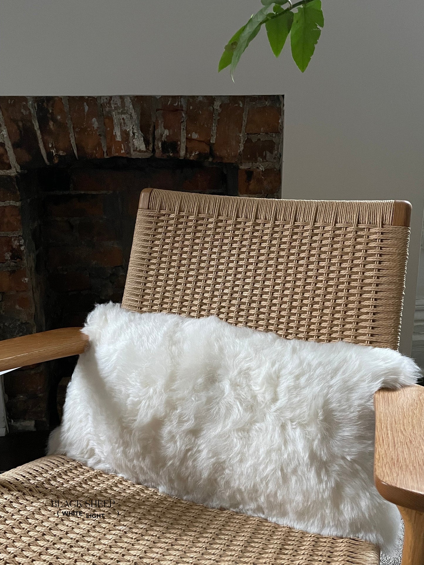 Rectangular Shorn White Icelandic Sheepskin Pillow Cover