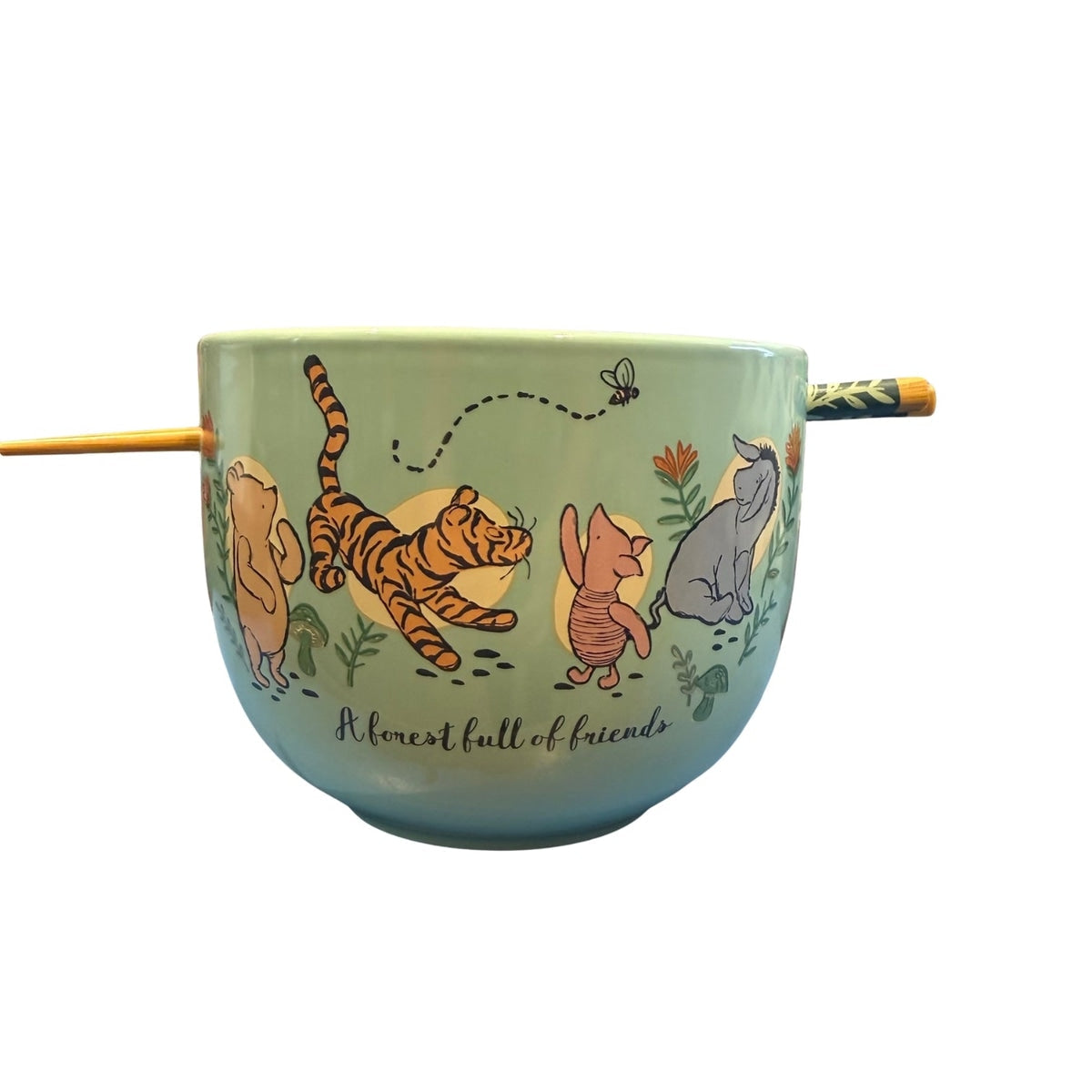Winnie the Pooh Forest Full of Friends Boxed 20oz Ceramic Ramen Bowl w/Chopsticks
