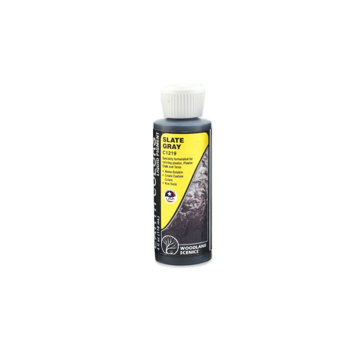Woodland Scenics Earth Colors Liquid Pigment Slate Gray 4oz 118mL Bottle