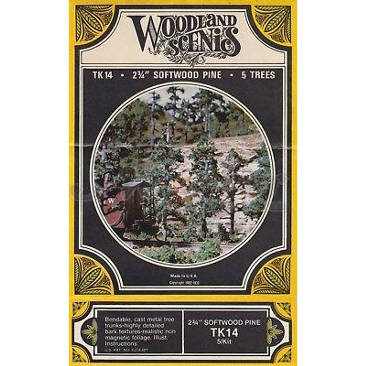 Woodland Scenics HO Small Tree Kits Pine Softwood Pines 3-1/4" 8.1cm Tall Pkg of 5