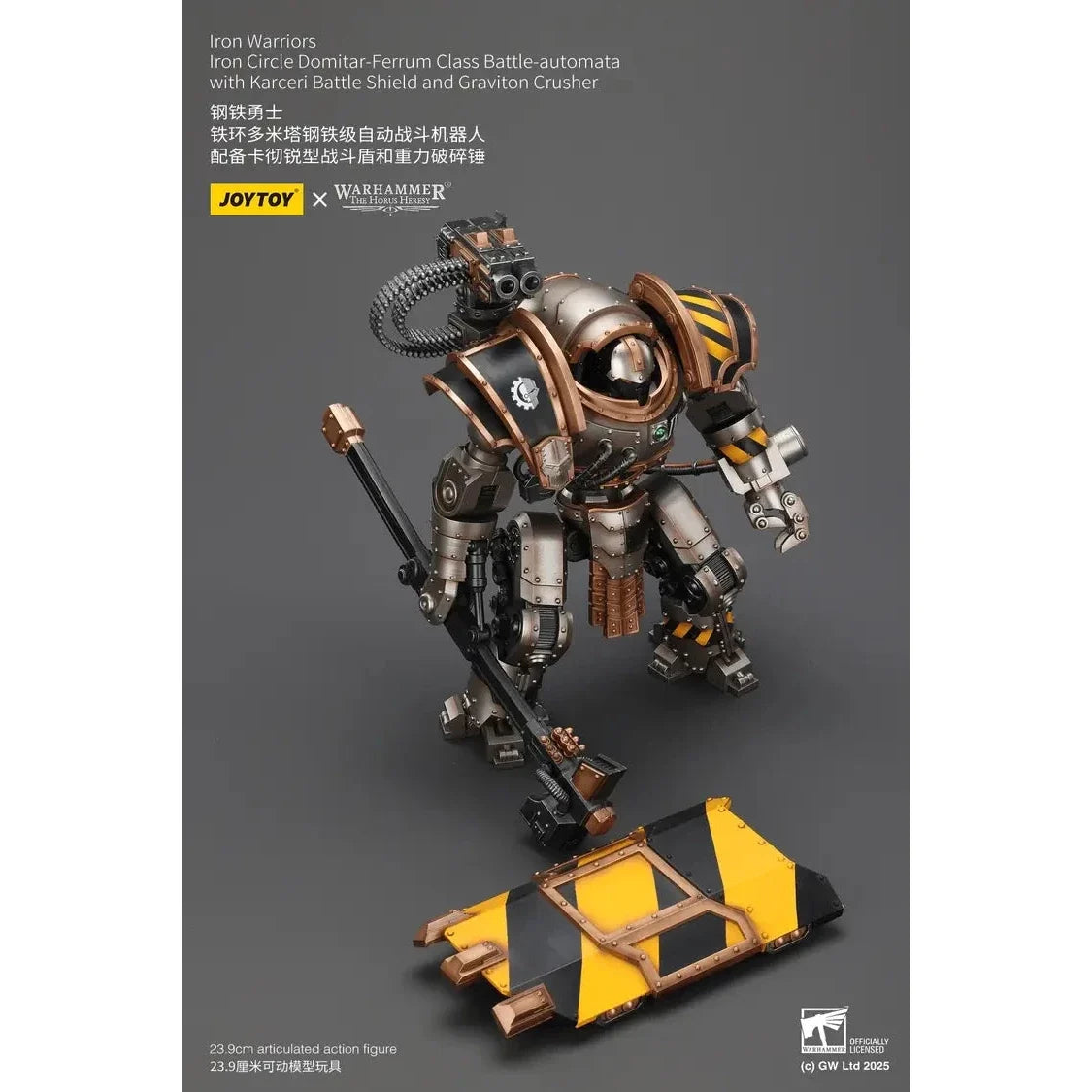 JOYTOY - Iron Warriors Iron Circle Domitar-Ferrum Class Battle-automata with Karceri Battle Shield and Graviton Crusher