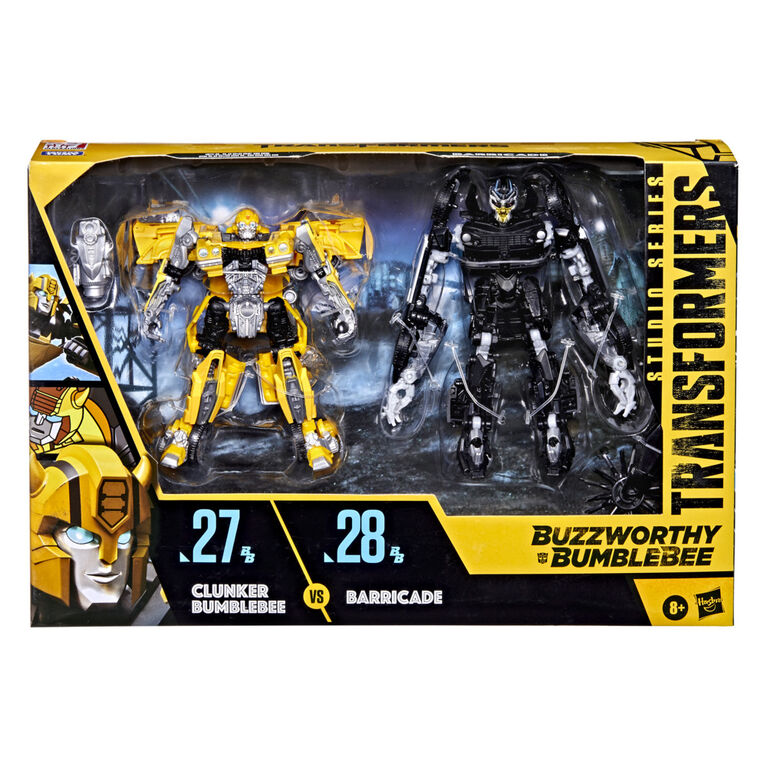 Transformers Buzzworthy Bumblebee Studio Series Deluxe - 27BB Clunker Bumblebee vs. 28BB Barricade - Exclusive