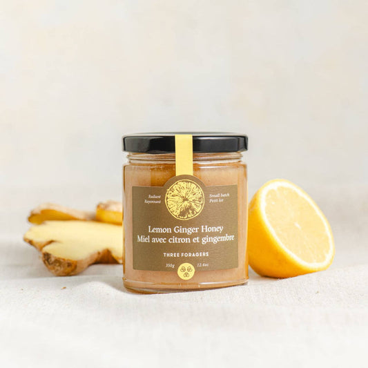Three Foragers Lemon Ginger Infused Creamed Honey 350 g