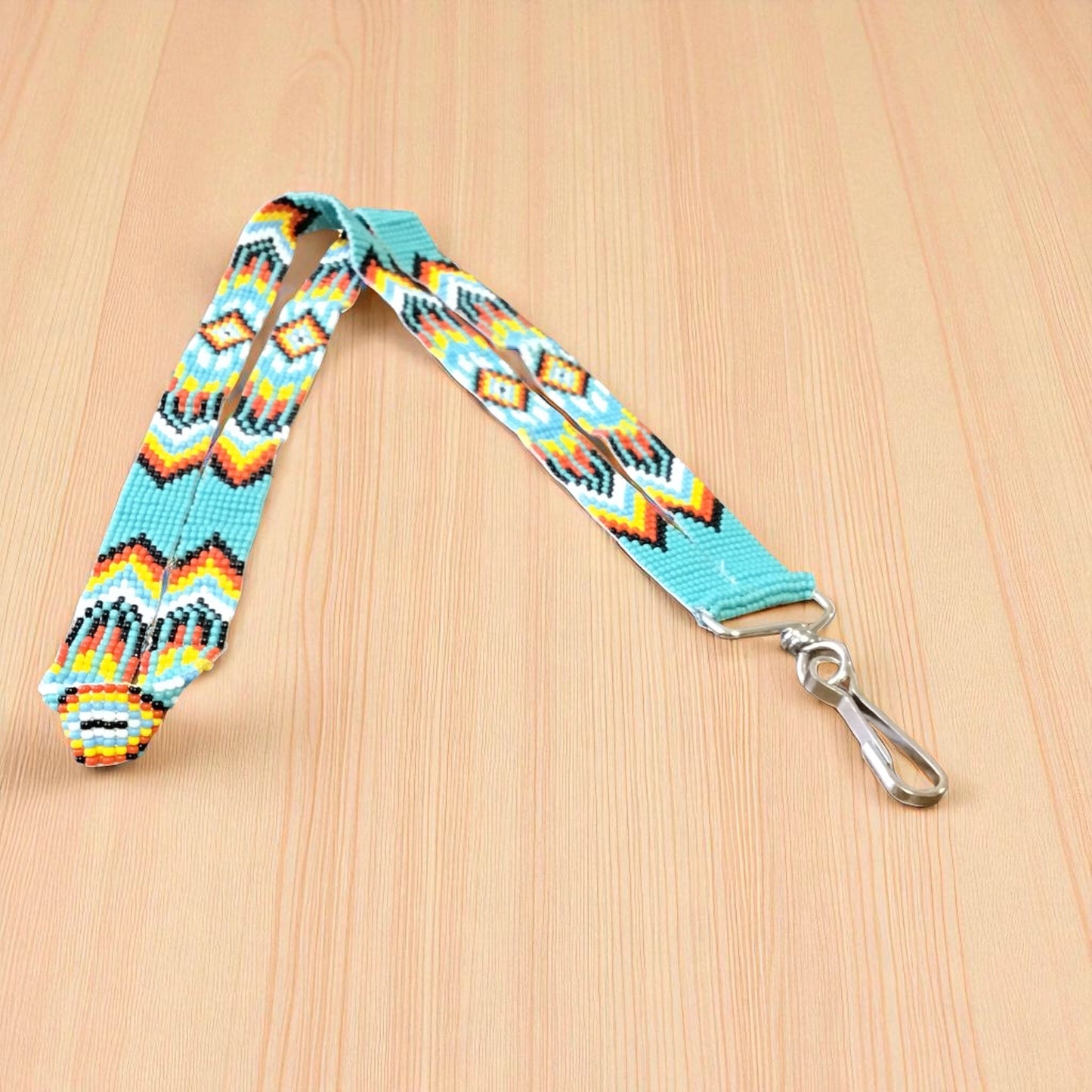 Turquoise Native Beaded Lanyard