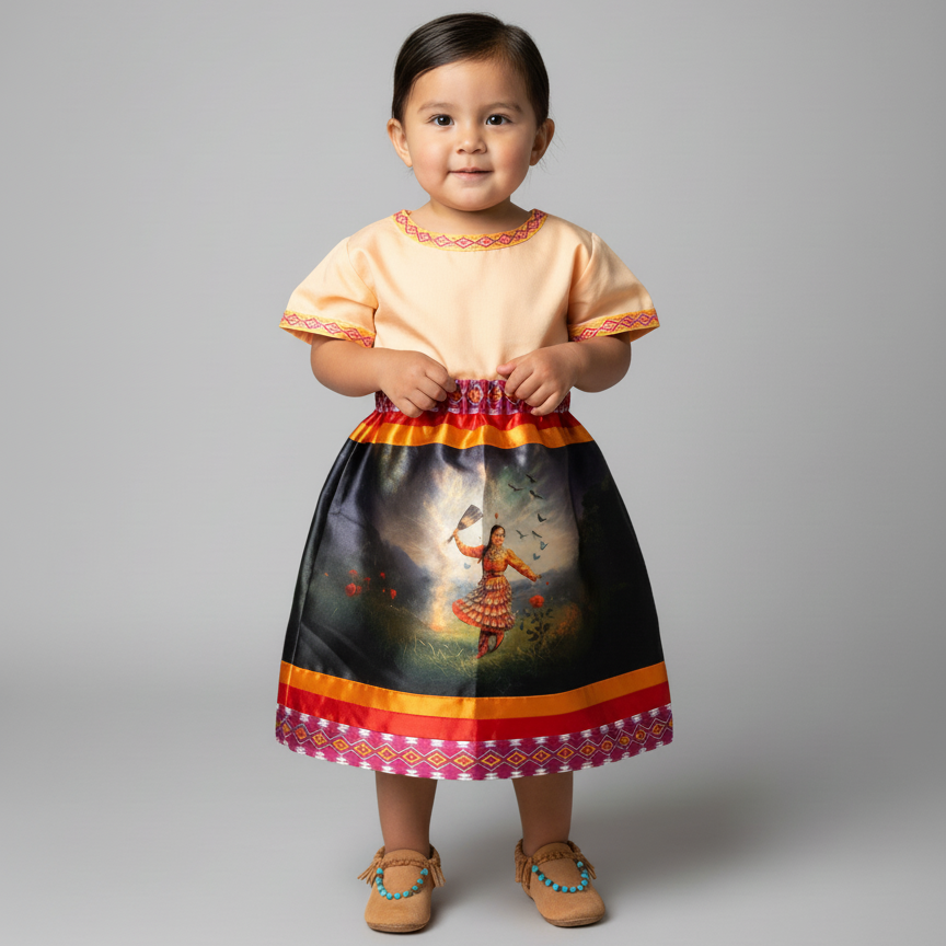 OLDTRIBES™  Satin Infants Dancing of Wind Ribbon Skirt