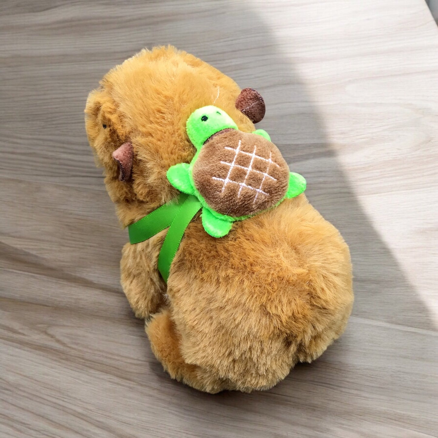 Interactive Electric Capybara Plush Toy with Turtle Backpack