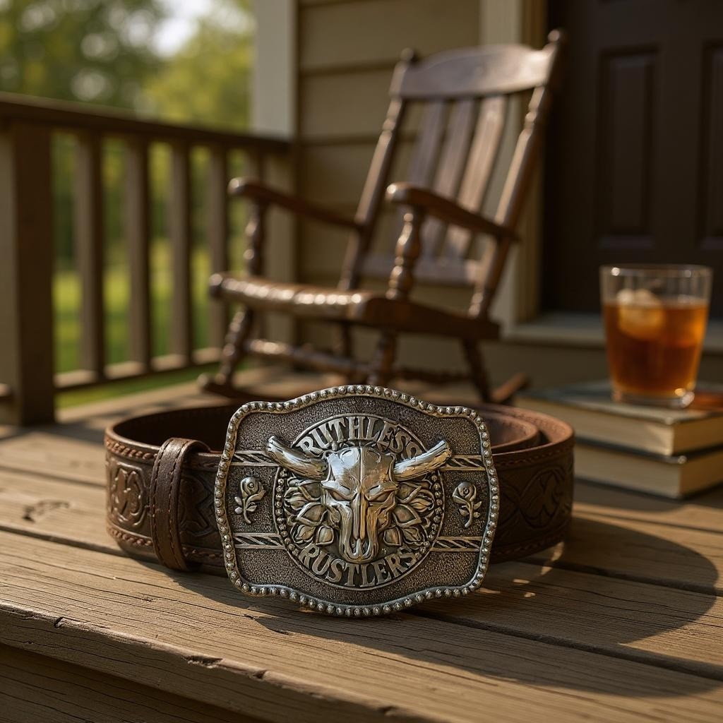 Ruthless Rustlers Wild Rose Belt Buckle | Antique Silver