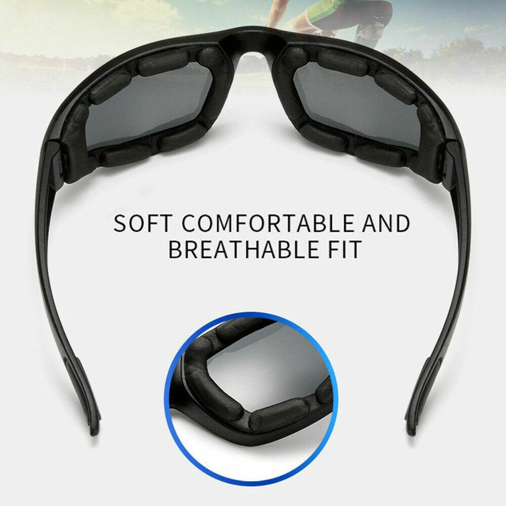Cycling Sunglasses Chopper Outdoor Sports Glasses For Men Wrap Around UV400 Protection For Fishing Driving Glasses Windproof Gray Lens