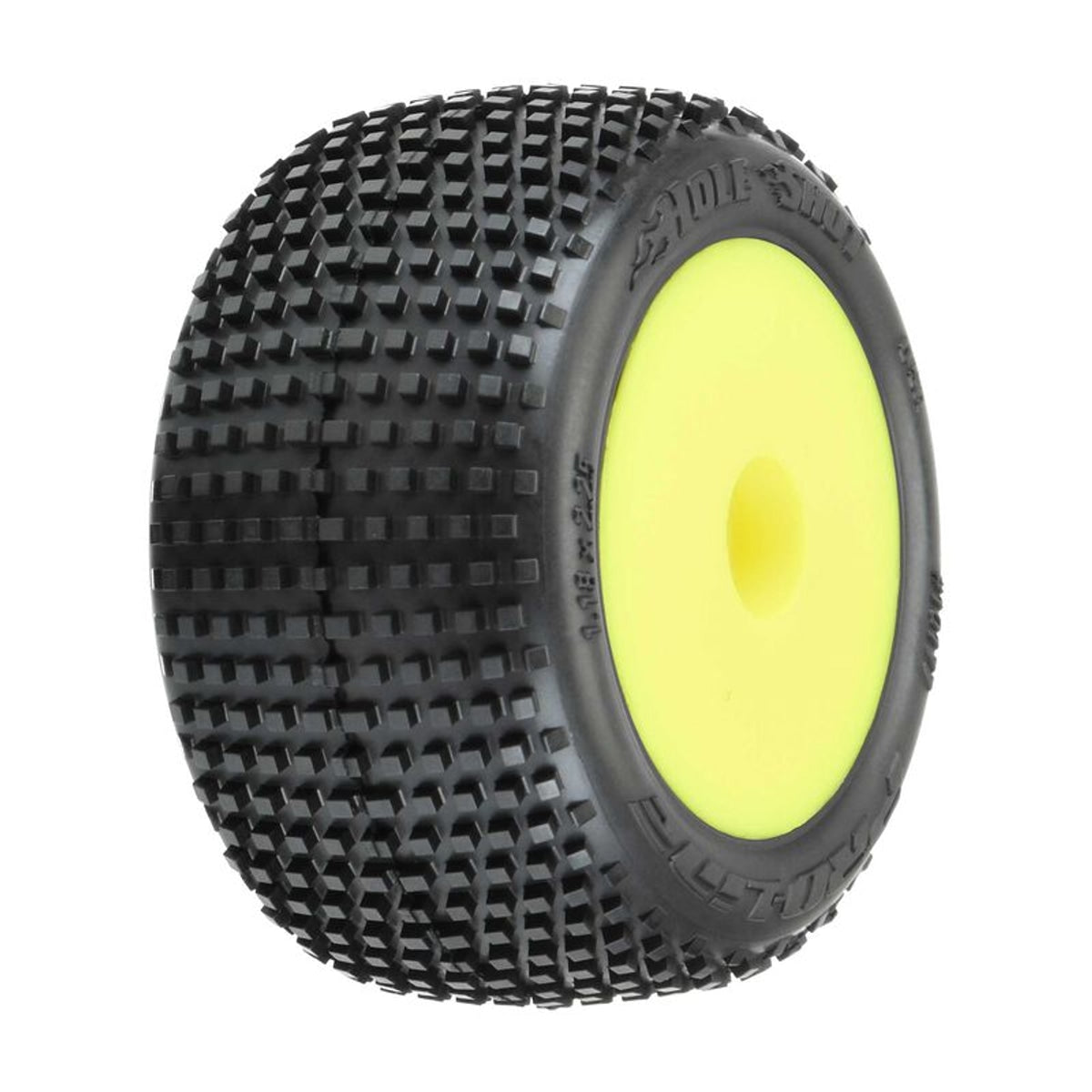 1/18 Hole Shot Front/Rear Mini-T Tires Mounted 8mm Yellow Wheels (2)
