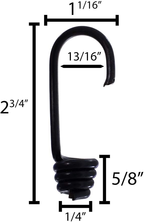 Lehigh Heavy Duty Coated Steel Cord Hooks with Steel Crimp Ring 1/4" & 3/8" 2-Pack