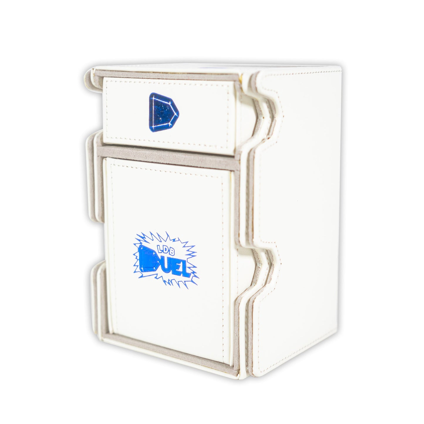 White - Mach 3 - Deck Box - Holds 100 Double Sleeved Cards - Magnetic Removable Lid