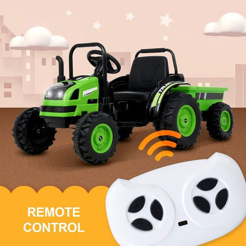 2026 6v Tractor Powered Ride-On Car Remote Control with Detachable Wagon