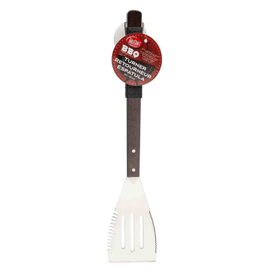 TableCraft Wooden Handle Grilling Turner with Black Soft Grip