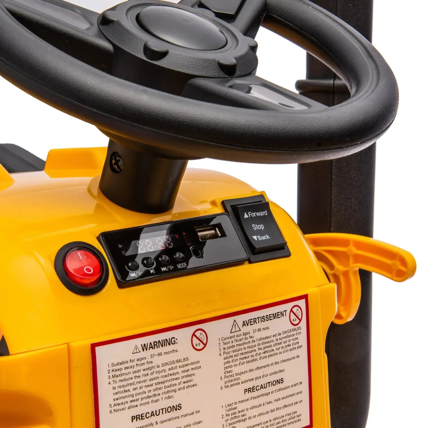 12V Excavator Tractor Kids Ride On Car with Remote Control