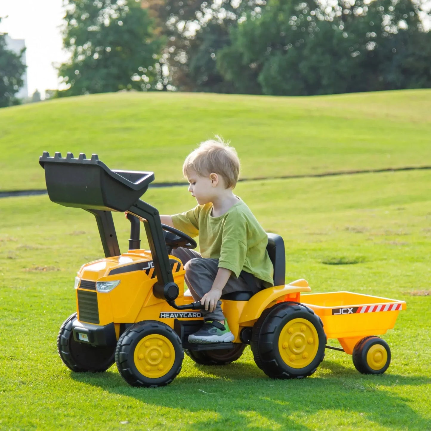 12V Excavator Tractor Kids Ride On Car with Remote Control