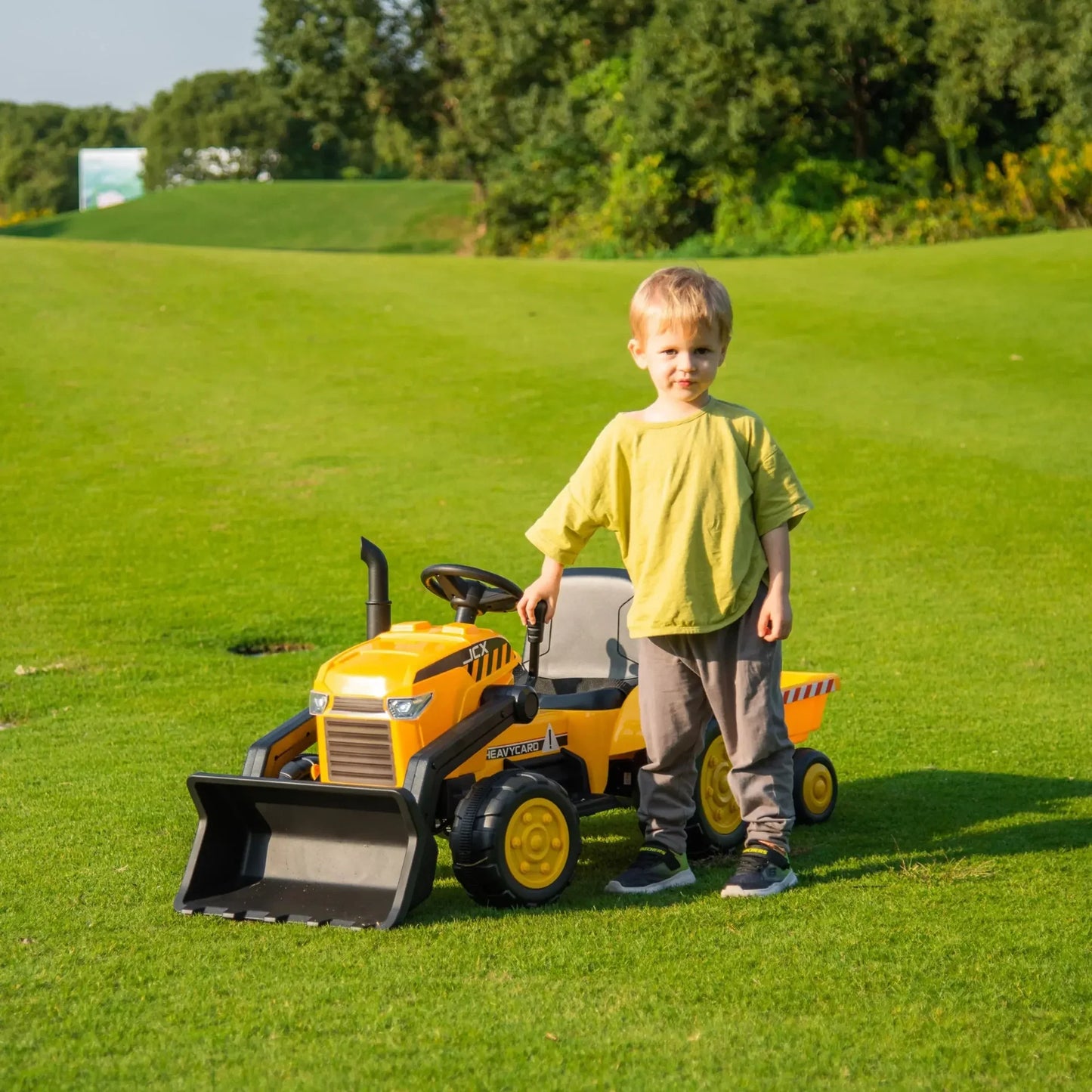 12V Excavator Tractor Kids Ride On Car with Remote Control