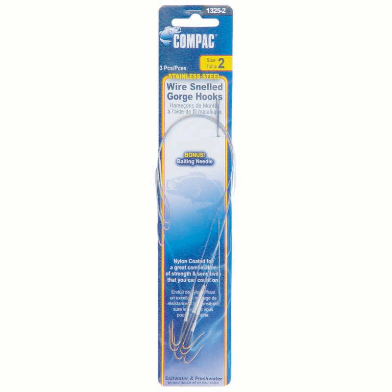 🍁COMPAC Wire Snelled Gorge Hooks