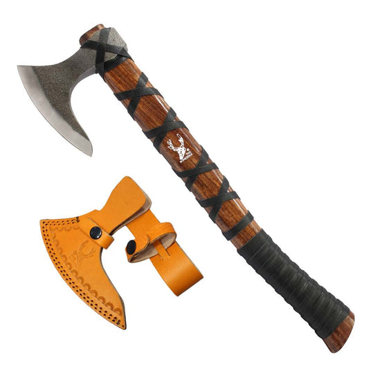 18″ HUNTING AXE, ALL BLACK CORD HANDLE – (14071)