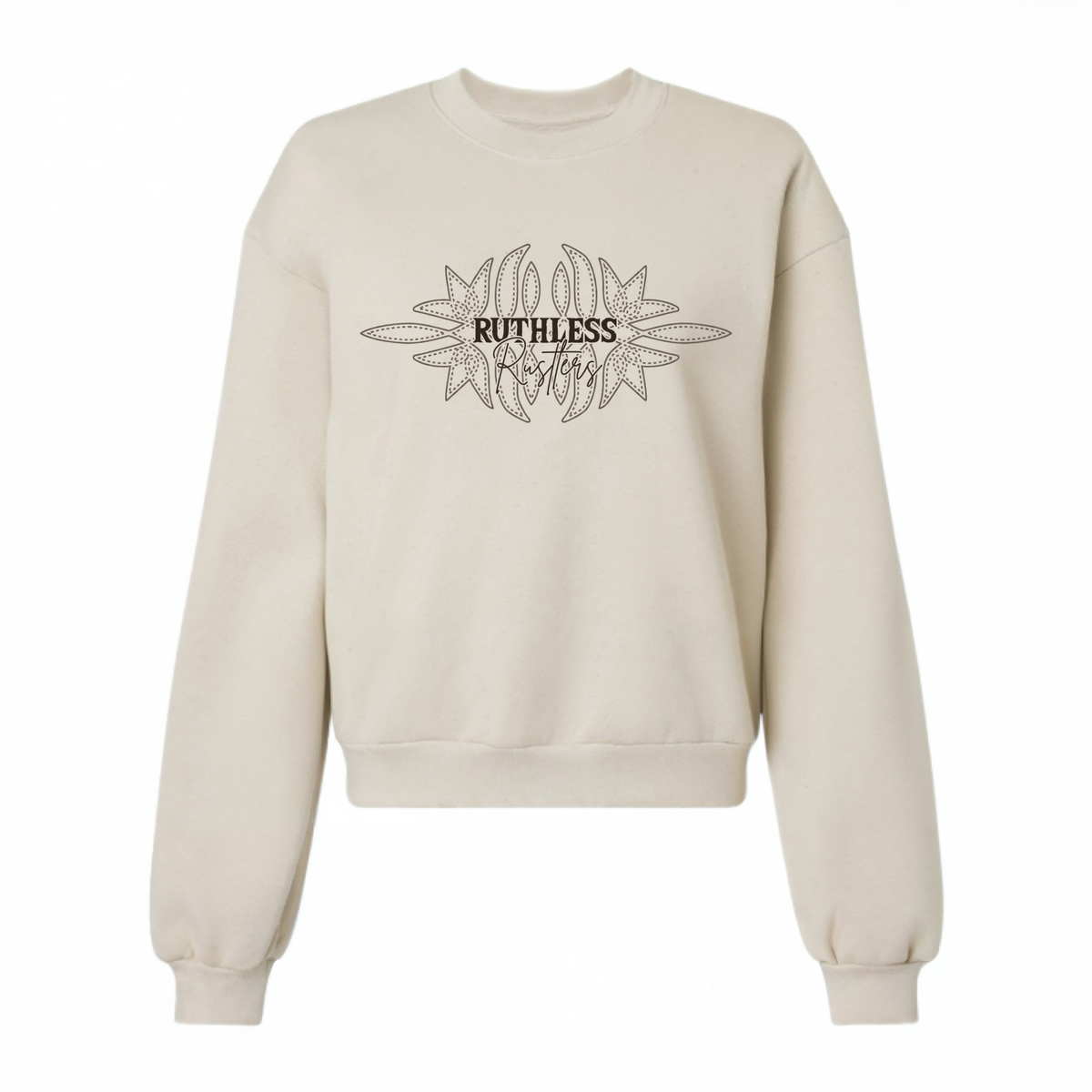 STITCHED WESTERN SWEATSHIRT | Cream