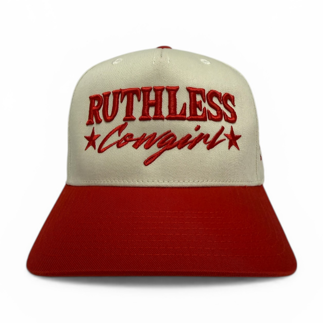 RUTHLESS COWGIRL COMBO CAP | Beige/Red