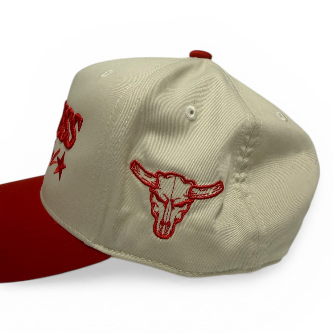 RUTHLESS COWGIRL COMBO CAP | Beige/Red