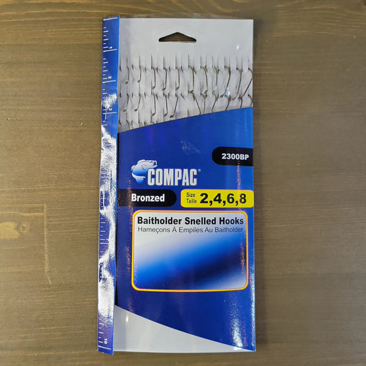 🍁COMPAC Baitholder Snelled Hooks Assortment Bronzed 36pcs