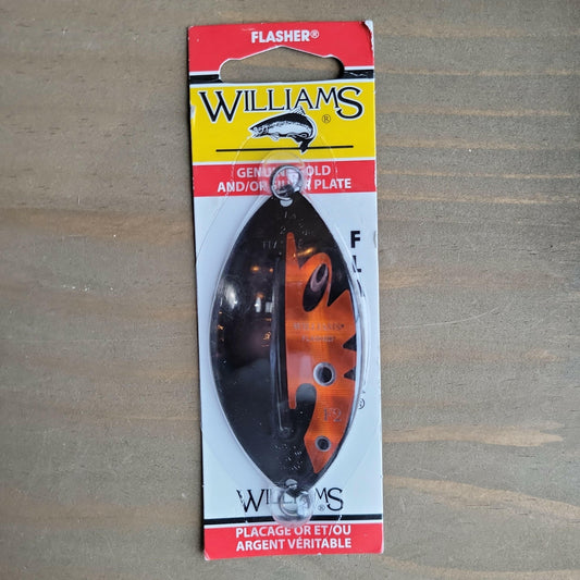 🍁Williams 1/2oz Flasher Black/Orange 3-3/8"