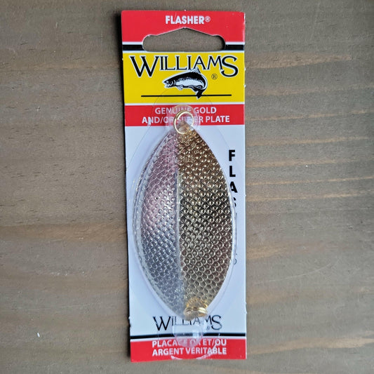 🍁Williams 1/2oz Flasher Dimpled Silver/Gold 3-3/8"