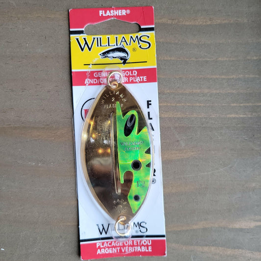 🍁Williams 1/2oz Flasher Gold/Chartreuse 3-3/8"