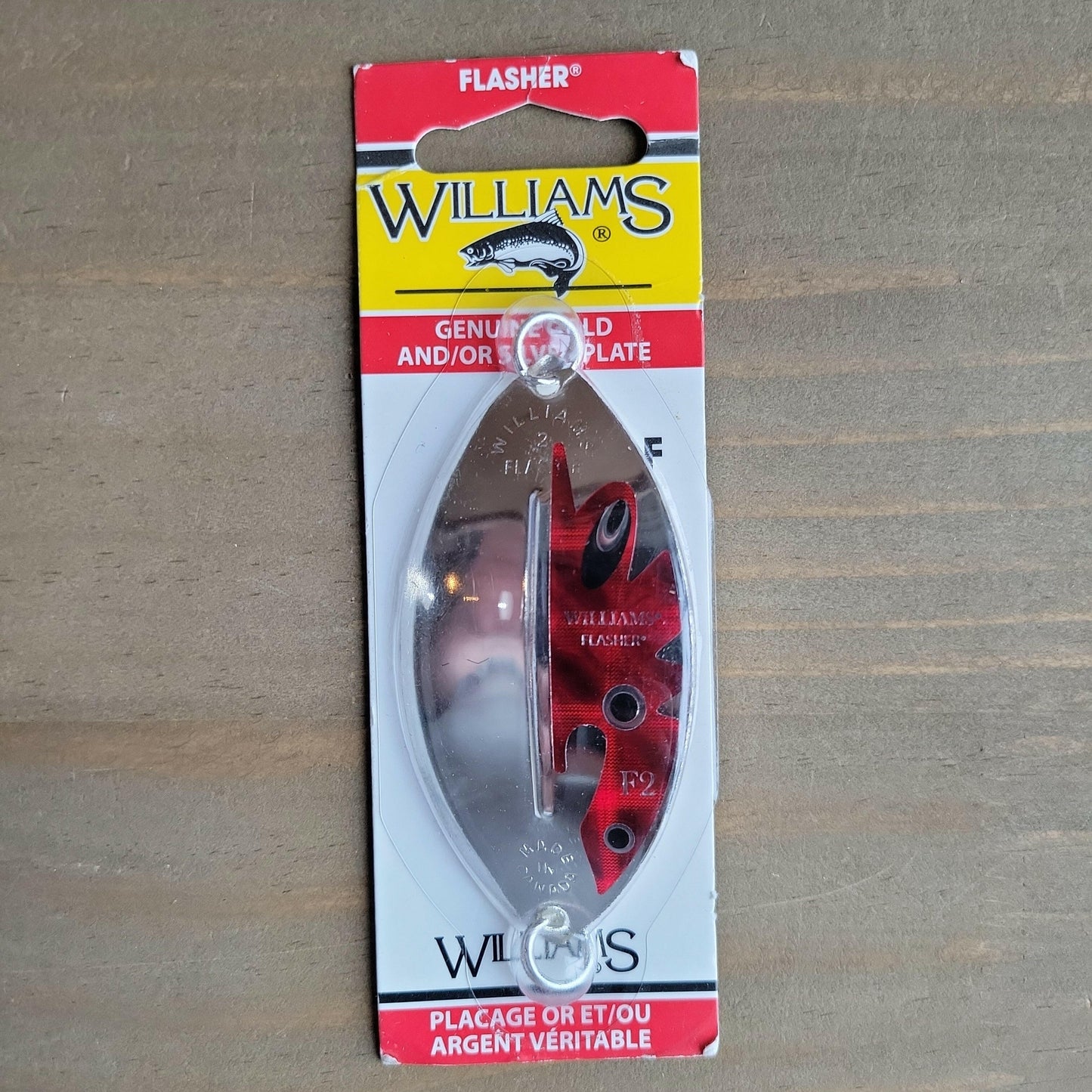 🍁Williams 1/2oz Flasher Silver/Red 3-3/8"