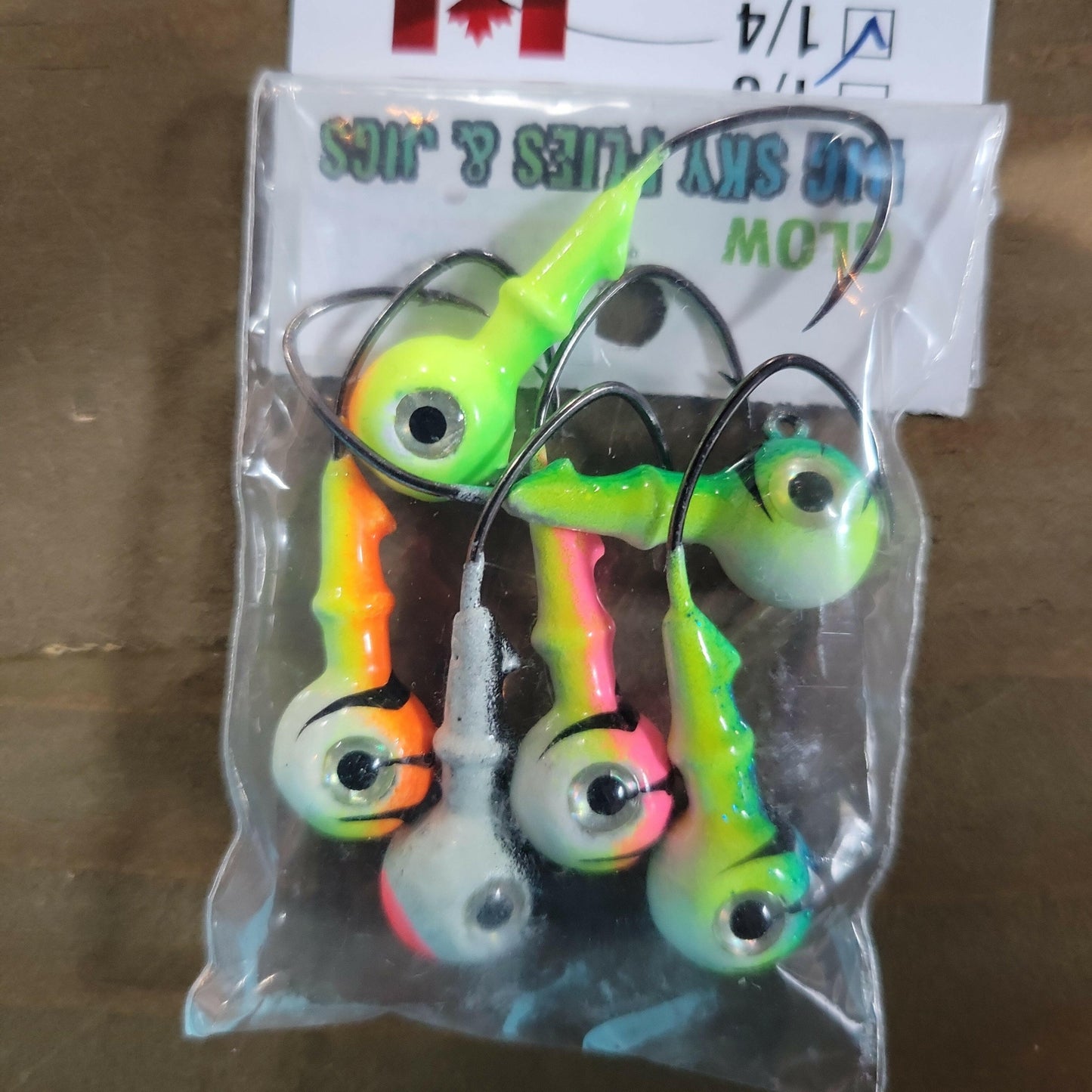 🍁Big Sky Mean Machine 1/4oz Glow Jig Heads 4/pack