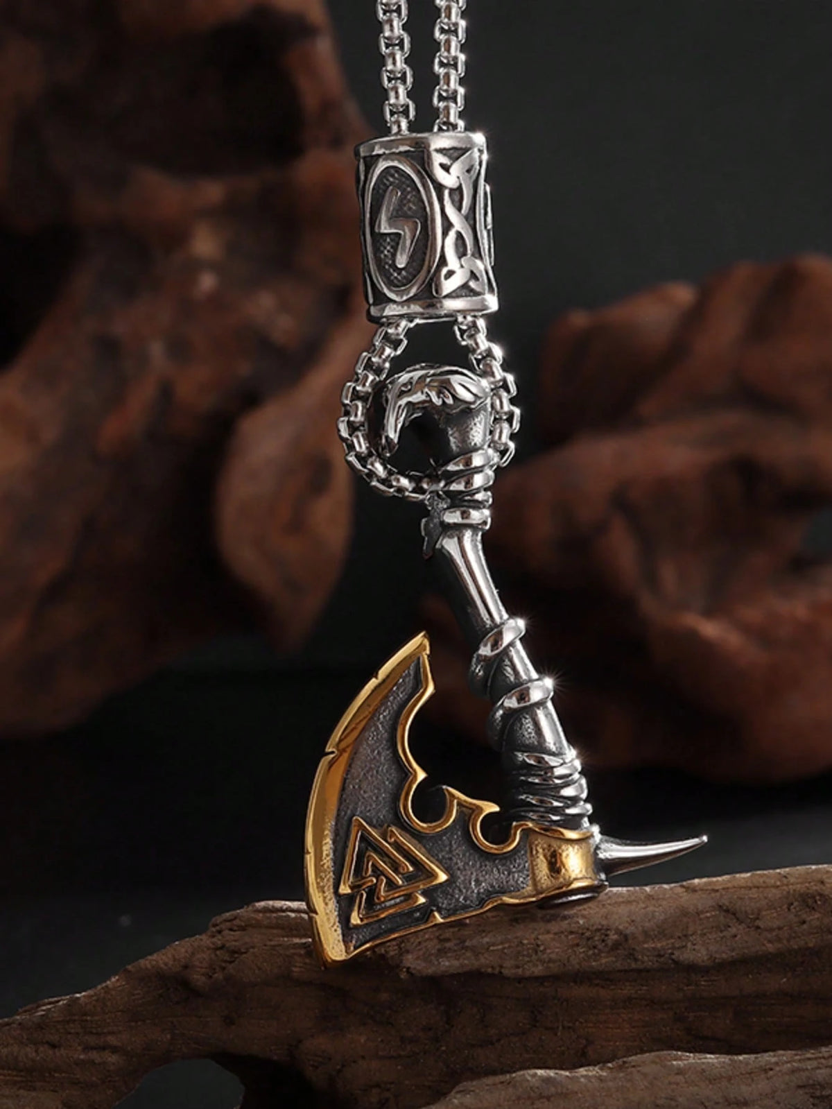 Viking Rune Ax Pendant Necklace
