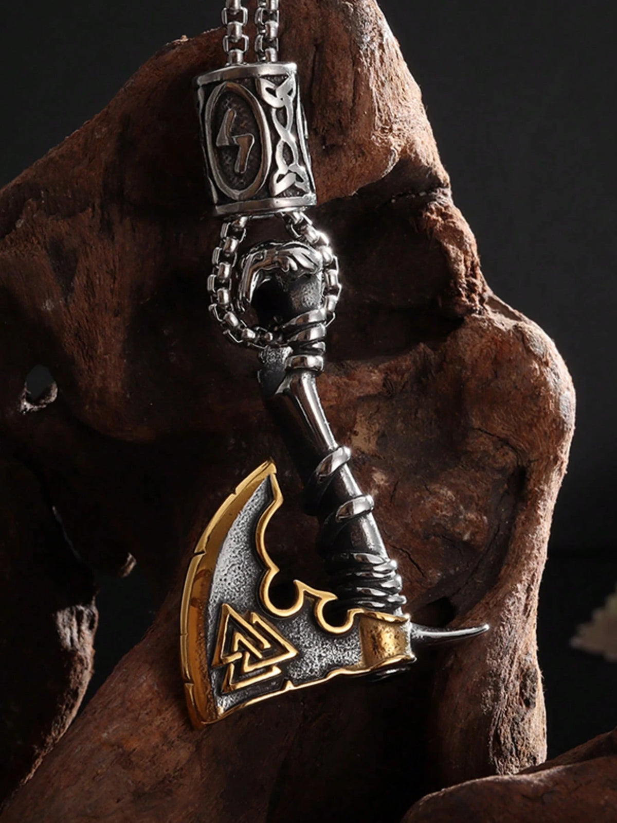 Viking Rune Ax Pendant Necklace
